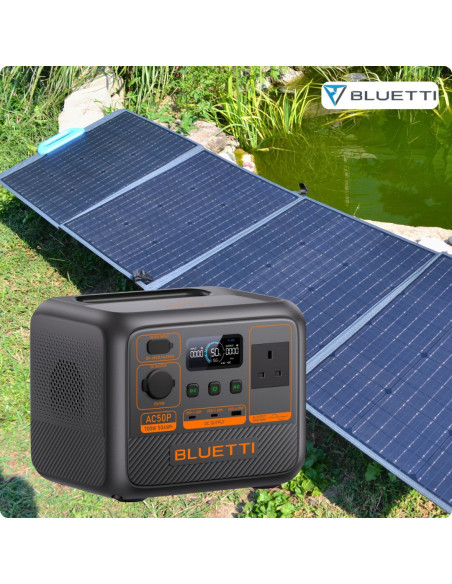 BLUETTI AC50P 504Wh Solar Generator (700W) + 200W Solar Panel Bundle