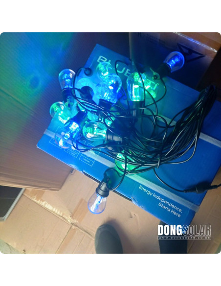 Solar String Lights 15m, 15 S14 Bulbs RGBW
