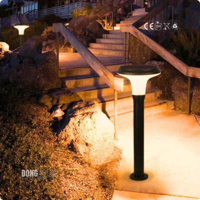 Solar Bollard 70cm Lawn Garden Light Warm White Bollard