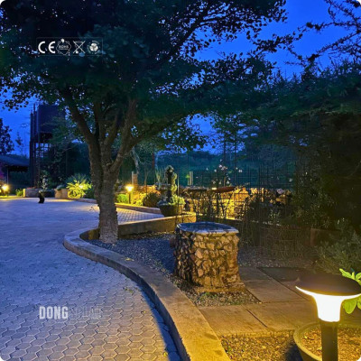 Solar Bollard 70cm Lawn Garden Light Warm White Bollard