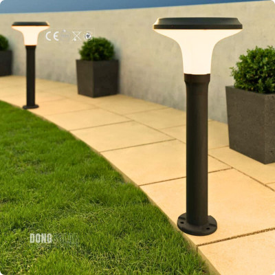 Solar Bollard 70cm Lawn Garden Light Warm White Bollard