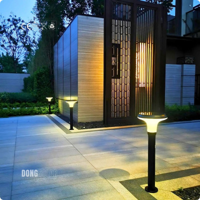 Solar Bollard 70cm Lawn Garden Light Warm White Bollard