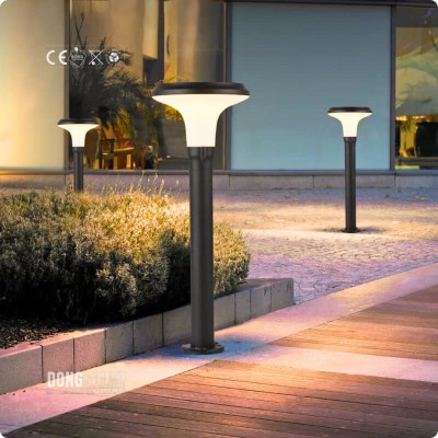 Solar Bollard 70cm Lawn Garden Light Warm White Bollard