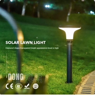 Solar Bollard 70cm Lawn Garden Light Warm White Bollard