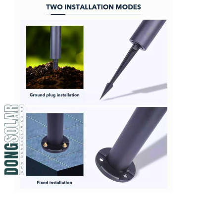 Solar Bollard 70cm Lawn Garden Light Warm White Bollard