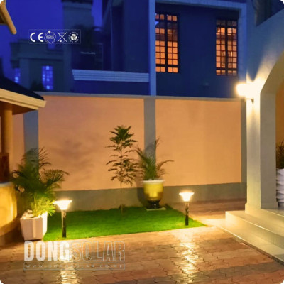 Solar Bollard 70cm Lawn Garden Light Warm White Bollard