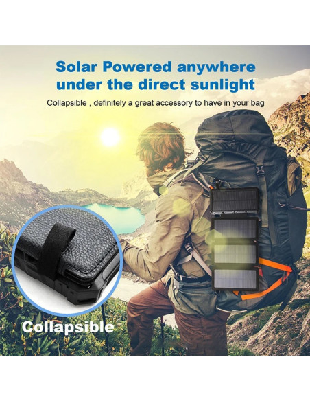 20000mAh Solar Power Bank – 4 Foldable Panels