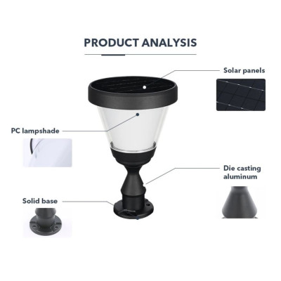 Solar Pillar Wall Gate Lights 15w DS2106