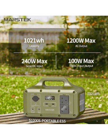 MARSTEK S1000P-S Portable Power Station | 1000W 1021Wh