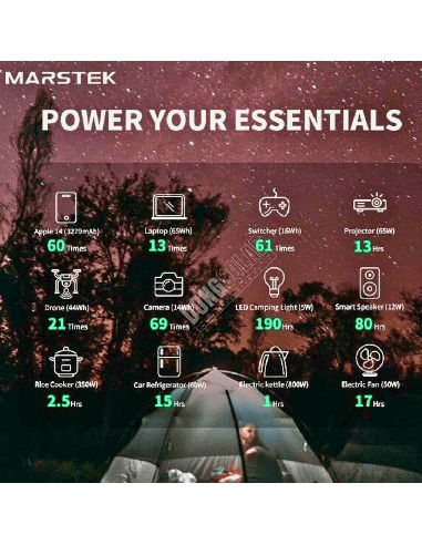 MARSTEK S1000P-S Portable Power Station | 1000W 1021Wh