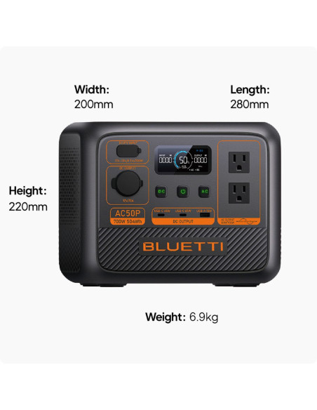 BLUETTI AC50P Portable Power Station | 700W 504Wh