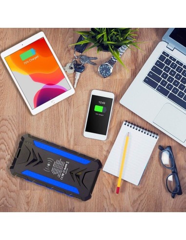 36000mAh Qi Solar Powerbank BLUE