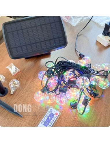 Solar String Copper Lights 7.62m, 25 G40 Bulbs│RGB