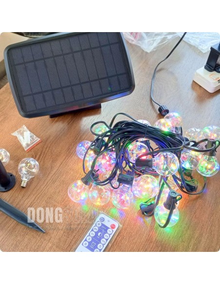 Solar String Copper Lights 7.62m, 25 G40 Bulbs│RGB