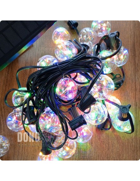 Solar String Copper Lights 7.62m, 25 G40 Bulbs│RGB