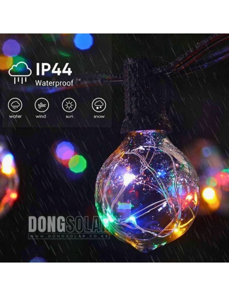 Solar String Copper Lights 7.62m, 25 G40 Bulbs│RGB
