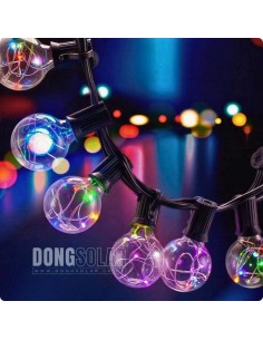 Solar String Copper Lights 7.62m, 25 G40 Bulbs│RGB