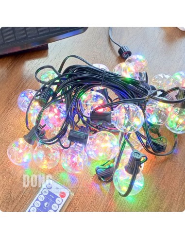 Solar String Copper Lights 7.62m, 25 G40 Bulbs│RGB