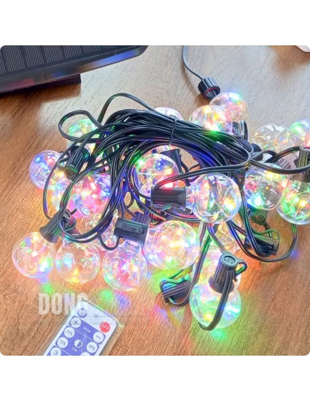 Solar String Copper Lights 7.62m, 25 G40 Bulbs│RGB