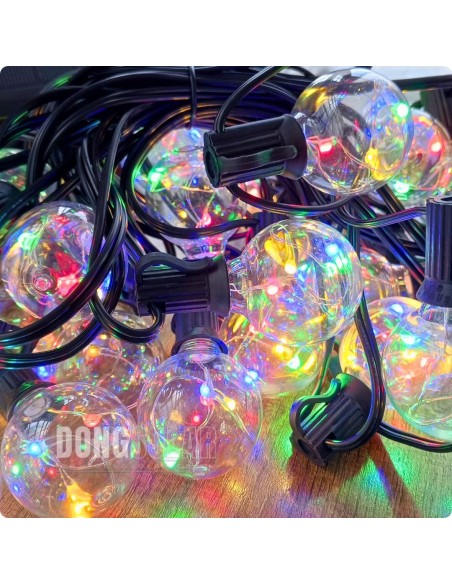 Solar String Copper Lights 7.62m, 25 G40 Bulbs│RGB