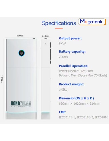 Megatank 6kW 10kWh All-in-One Solar ESS | GE0610H