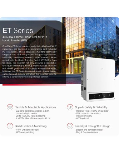 GoodWe 50kW Three-Phase Hybrid Inverter GW50K-ET-10 | High Voltage Commercial Solar