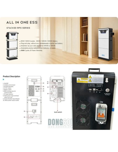 SVC Stacked All-in-One ESS RPS 5+10 | 5kW Inverter + 10.24kWh Lithium Battery
