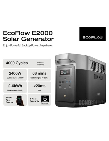 EcoFlow E2000 Portable Power Station (2048Wh, 2400W) – EFE2000-UK | LFP Battery