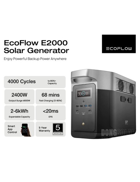 EcoFlow E2000 Portable Power Station (2048Wh, 2400W) – EFE2000-UK | LFP Battery