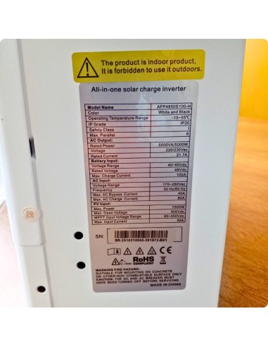 SRNE 5kW Hybrid Solar Inverter | AFP4850S100-H