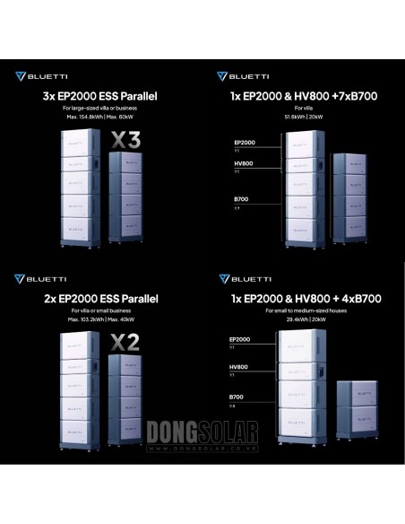 BLUETTI 20kW EP2000 Inverter Plus B700 Battery