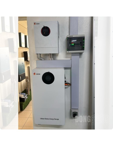 SRNE 5kW 48V Hybrid Solar Kit: 5kW AFP4850S100-H Inverter + 5.12kWh EOS05B-Pro Lithium LiFePO4 Battery Bundle