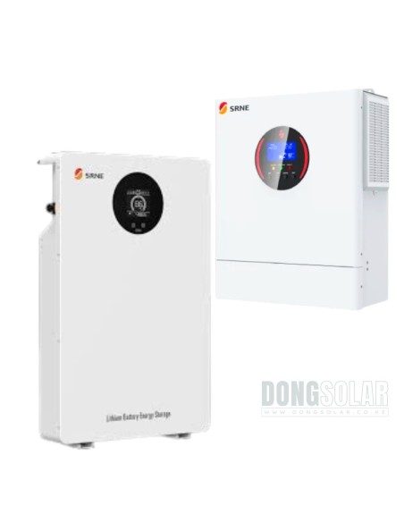 SRNE 5kW 48V Hybrid Solar Kit: 5kW AFP4850S100-H Inverter + 5.12kWh EOS05B-Pro Lithium LiFePO4 Battery Bundle