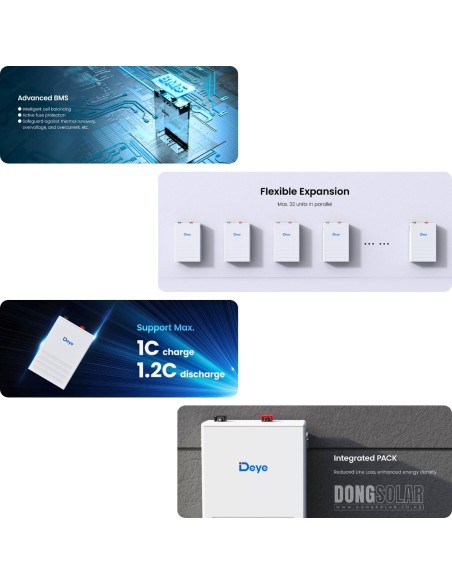 Deye SE-F5 5.12kWh 51.2V 100Ah LiFePO4 Battery | Dong Solar