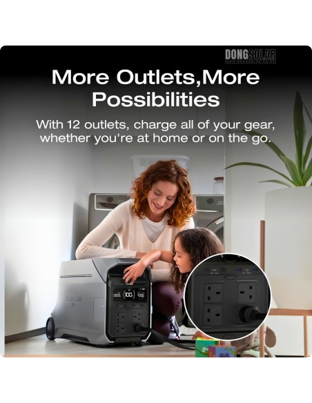 EcoFlow Delta Pro 3 Portable Power Station | 4000W Output, 4096Wh LiFePO4 Battery Solar Generator for Home Emergency Backup