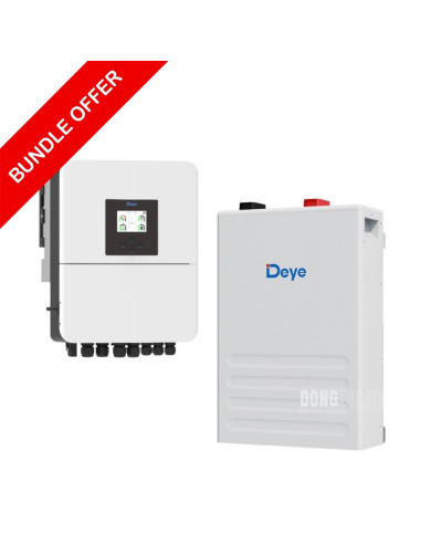 DEYE 5kW Solar Energy Storage Bundle | 5kW Inverter & 5.12kWh LiFePO4 Battery