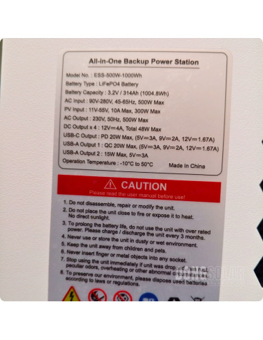 REOMAX portable Power Station | 500W 1000Wh