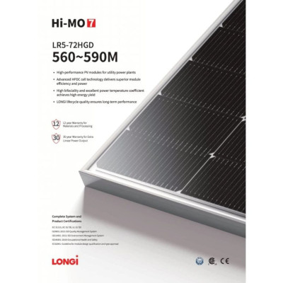 580W Solar Panel Bifacial LONGi