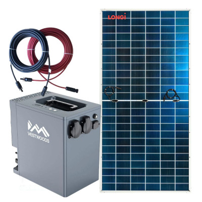 Vestwood 2000wH 1000w Powerstation + 580W LONGi Solar Panel