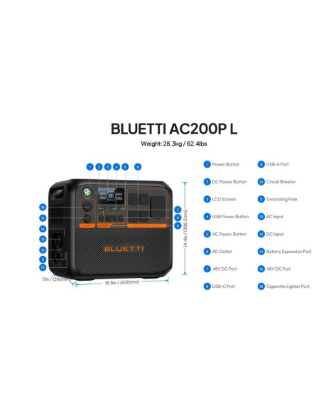 BLUETTI AC200P L Portable Power Station 2400W 2304Wh – High-Capacity Solar Generator & Home Backup