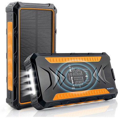 36000mAh Qi Solar Powerbank 18w ORANGE