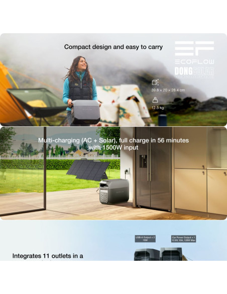 ECOFLOW DELTA 3 Portable Power Station | 1800W 1024Wh