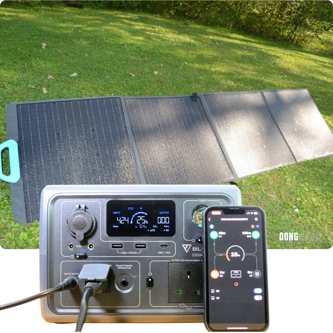 BLUETTI EB3A Solar Generator Bundle | 600W 268Wh + 200W Portable Solar Panel