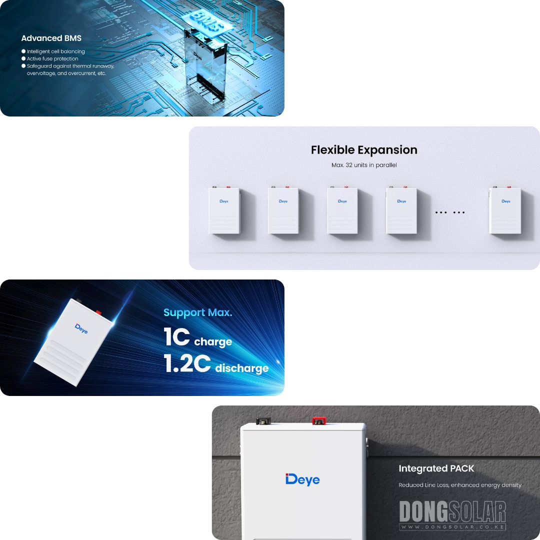 Deye SE-F5 5.12kWh 51.2V 100Ah LiFePO4 Battery | Dong Solar
