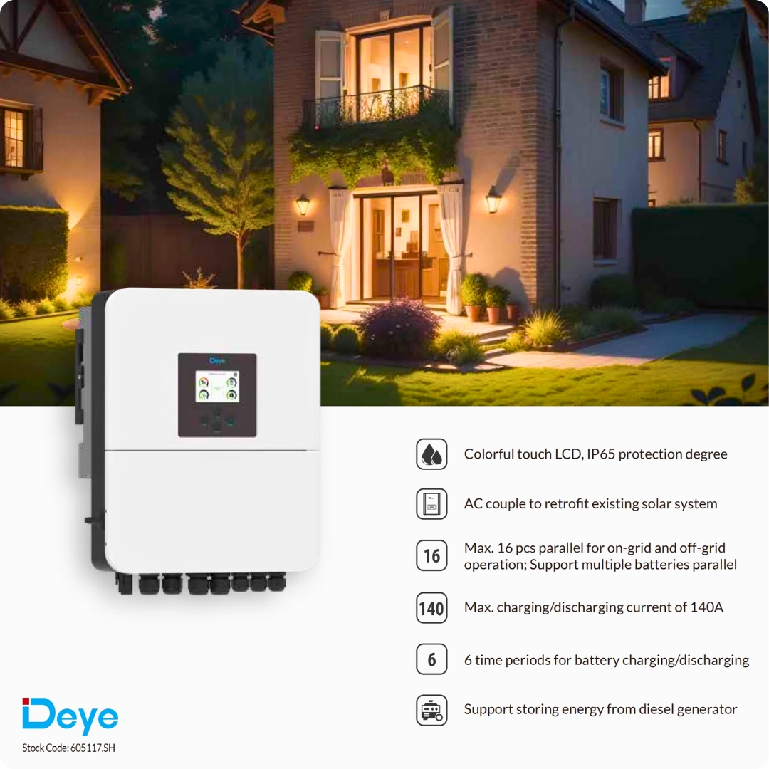 DEYE 5kW Hybrid Inverter SUN-5KSG04LP1-EU-SM2 | Single Phase