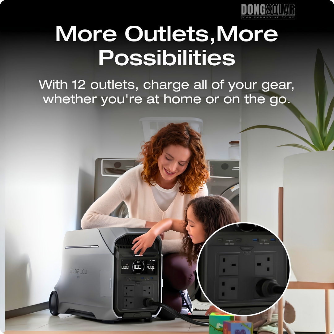 EcoFlow Delta Pro 3 Portable Power Station | 4000W Output, 4096Wh LiFePO4 Battery Solar Generator for Home Emergency Backup