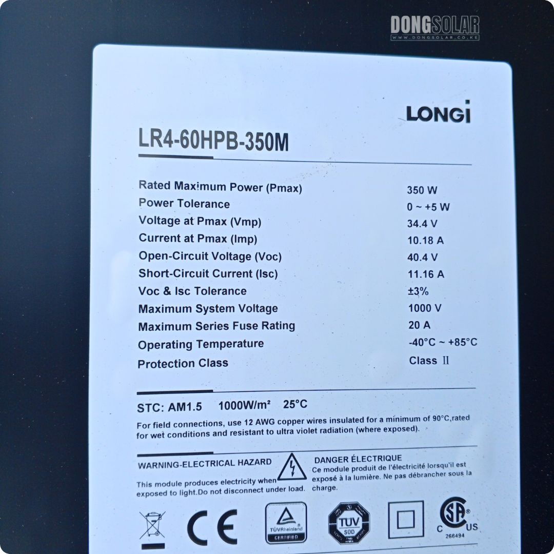 350W Solar Panel Mono 34v LONGi