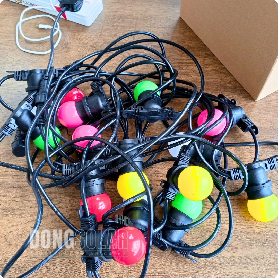 Electric String Lights 15m, 15 G45 Bulbs RGB