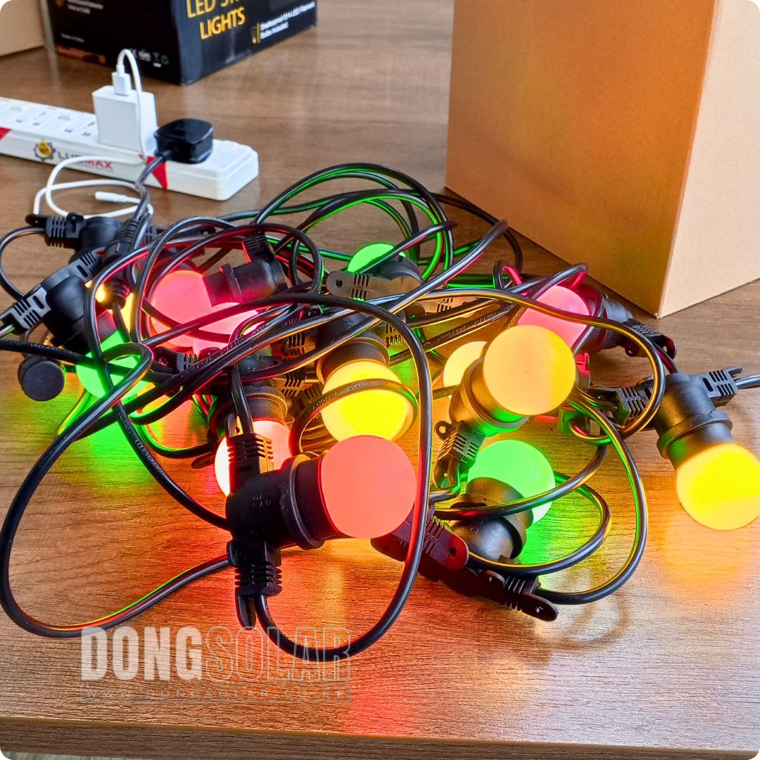 Electric String Lights 15m, 15 G45 Bulbs RGB