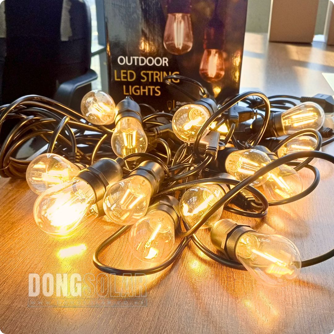 Electric String Lights 15m, 15 S14 2W Bulbs Warm White